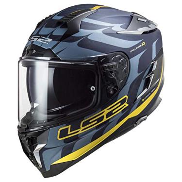 Imagem de Capacete LS2 Capacetes Challenger Carbono (Azul Carbono Dourado - Médio)