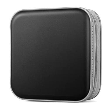 Imagem de Bivisen Capa carteira para CD/DVD, capacidade 48, preta, plástico, portátil, leve