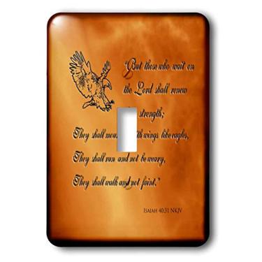 Imagem de 3dRose lsp_30756_1 Isaiah 40 31 Verso da Bíblia com Águia gravado em um interruptor de fundo de cobre, multicolorido