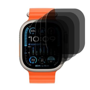 Imagem de (Pacote com 4) Para Apple Watch Ultra 2 / Ultra 49 mm Protetor de tela de privacidade antiespião vidro temperado privado, antiarranhões, dureza 9H