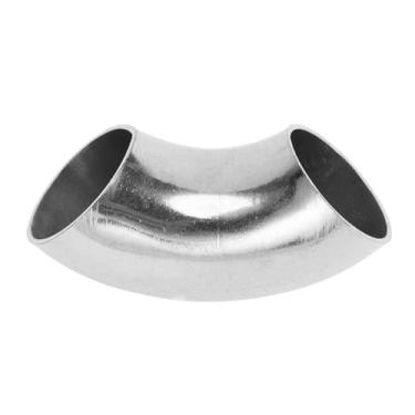 Imagem de Motoforti Tubulação de tubo de escape modificada para carro com curvatura de mandril de 90 graus 3,16 cm espessura OD 1,5 mm/16GA 32 x 85 x 1,5 mm aço inoxidável 304 tom prateado