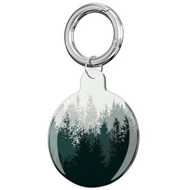 Imagem de Capa compatível com AirTag, linda capa protetora de rastreador com suporte de chaveiro para Airtag, capa resistente a arranhões para carteira, bagagem, gato, cachorro, animais de estimação (Forest