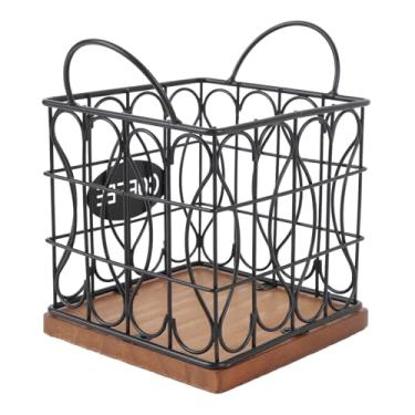 Imagem de Organizador de Suporte para Cápsulas de café de Grande Capacidade, Cesta de Armazenamento de Metal Resistente Com Base de Madeira, Mantém a Bancada Limpa, Fácil Acesso para