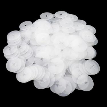 Imagem de Semetall Rolhas de produto Peg Hook, clipes de controle de inventário de disco de plástico de 1" (26 mm), travas de pegboard para ganchos de varejo, transparente (pacote com 200)