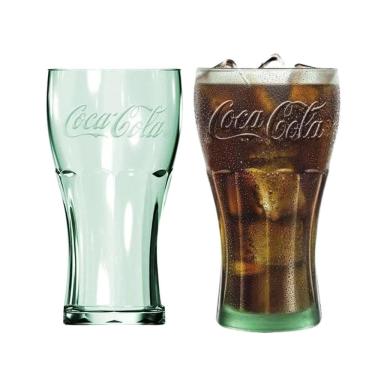 Imagem de Jogo 2 Copos Coca-Cola Contour Vidro Verde 470ml - Nadir