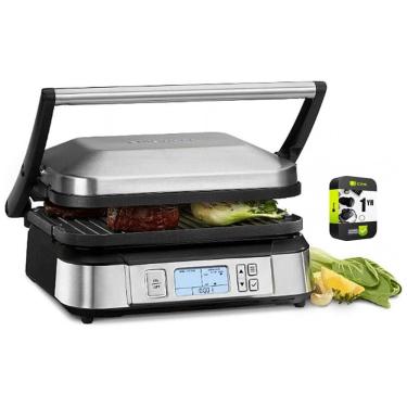 Imagem de Sanduicheira Antiaderente 3 Fatias, Painel LED, Aço Inoxidável, 110v, CUISINART E9CUIGR6S, Prateado