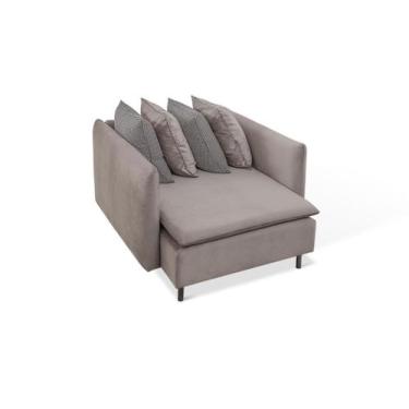 Imagem de Chaise Long Estofada 1,10mt Buriti - Genérico, Cinza