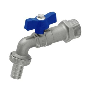 Imagem de Torneira Esfera Tanque Jardim 3/4 x 3/4 Borboleta Ivm Italy com Bico para Mangueira usual para Máquina de Lavar Tanques e Lavadora de Roupas