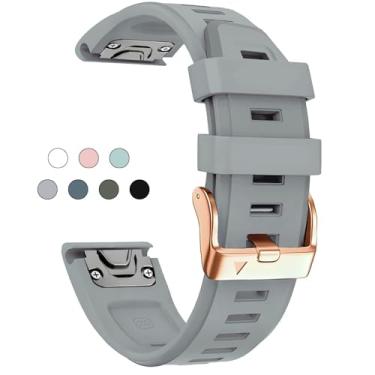 Imagem de OUTVI Pulseira de relógio de 20 mm para Garmin fenix 5s fenix 6s fenix 7s pro de silicone macio com fivela ouro rosa ajuste rápido, 20 pulseiras de substituição para garmin epix pro gen 2 pulseira