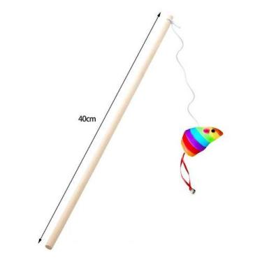 Imagem de Varinha para Gatos Cat Penas Sisal Brinquedo Interativo Vara Divertida