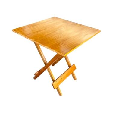 Imagem de Kit 2x Mesa Dobrável 70x70cm em Madeira Maciça para Restaurantes e Lanchonetes Mel