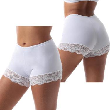 Imagem de Kit 3 Short Íntimo Curto Anágua Segunda Pele Com Renda Feminina Usar D