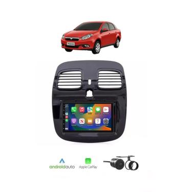 Imagem de Kit Multimídia Grand Siena Mold Grafite 2012 / 2020 7 Pol CarPlay AndroidAuto - FirstOption 8100