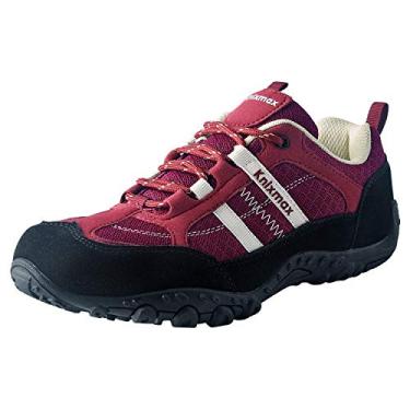 Imagem de Tênis de caminhada feminino Knixmax leve, antiderrapante, para escalada, caminhada, para mulheres, verão, acampamento, mochileiro, vinho, vermelho, tamanho 39