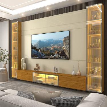 Imagem de Home 293cm 5 Portas com 3 Portas Reflecta com LED 100% MDF Luminare Off White