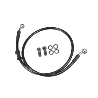 Imagem de REPAIROCK Mangueira de freio universal para motocicleta, quadriciclo, motocross, trançada, linha de freio hidráulico, oleoduto, 80 cm, durável, metal, tom preto prateado, 1 conjunto de peças de