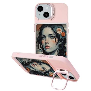 Imagem de Capa de celular para iPhone 15 | Suporte de câmera integrado | Inclui 5 TCG/Display de Fotos Top Loaders e Capas | Compatível com Topps, Pokémon, Beisebol, Basquete, Cartões de Futebol e Fotos (Rosa)