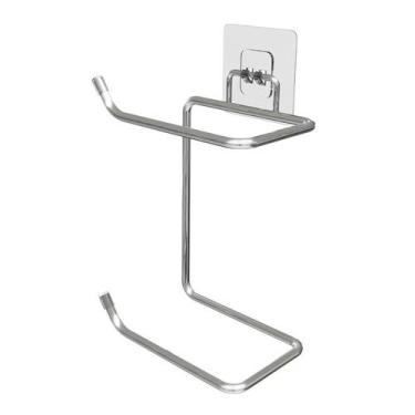 Imagem de Porta Papel Higiênico Banheiro para Dois Rolos com Adesivo - Stolf, Cr