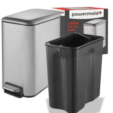 Imagem de Lixeira Compacta 5L com Pedal e Balde Removível  Ideal para Banheiros,