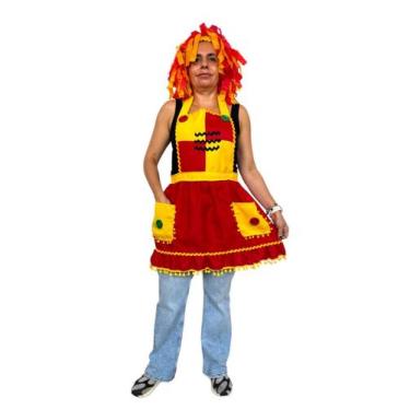 Imagem de Avental adulto emilia professora sitio monitor recreador + peruca - Ne