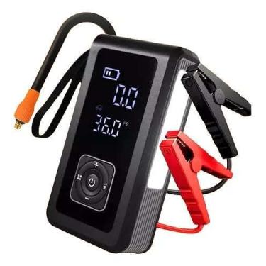 Imagem de Carregador de Bateria Portátil 3 em 1 – Auxiliar de Partida para Carro e Moto, Compressor de Ar para Encher Pneus, Power Bank para Celular, com Luz de Emergência – Ideal para Viagens