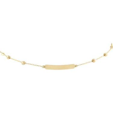 Imagem de Pulseira Infantil Nome Ouro 18k 750 Bolinhas 3 Mm 13 Cm - JOIE JOIAS F