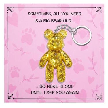 Imagem de Urso preocupado, abraço de urso de bolso, presentes de ansiedade para mulheres e homens, presente de positividade de saúde mental, presentes de apoio emocional para amigos, presente confortável para