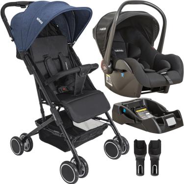 Imagem de Carro de Bebe com Bebe Conforto e Base Kiddo Mascote Marinho
