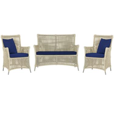 Imagem de  Jogo Sofá e 2 Poltronas de Área Igapó Alumínio