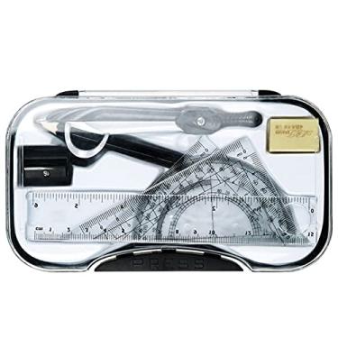 Imagem de Bússola para geometria profissional bússola matemática geometria transferidor desenho bússola régua triângulo matemática kit de ferramentas de estudo material escolar (7 pçs/conjunto) ferramenta de