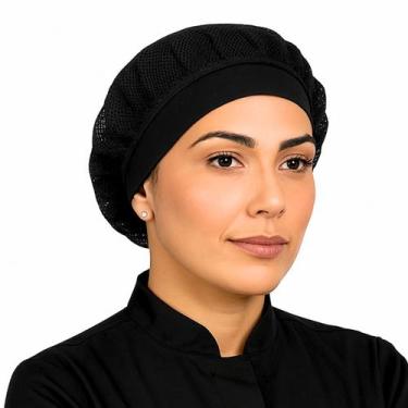 Imagem de Touca Redinha De Cabelo Para Chef Cozinha Restaurante Padaria Chapéu U
