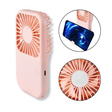Imagem de Mini Ventilador Rosa Recarregável Cílios Maquiagem + Suporte - Arte Se