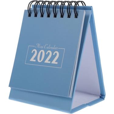 Imagem de 2022 Desktop Calendar 1Pc, Mini Stand Up Table Calendars Bobina de mesa diy Memo Pad Organizador de agenda anual Planejador de programação para escola