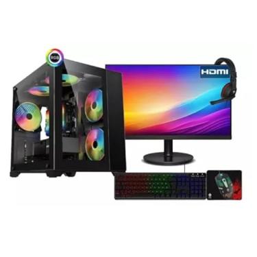 Imagem de PC Gamer Completo Intel Core i7, 16GB RAM, SSD 1TB, Monitor HDMI, Teclado RGB, Mouse e Headset Wi-fi