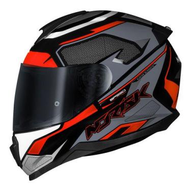Imagem de Capacete Norisk Razor Speed Max Cinza e Laranja, 58