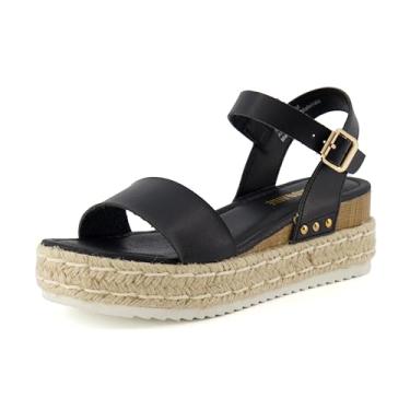Imagem de Sandália anabela feminina Melissa Espadrille da Cushionaire, Preto, 6