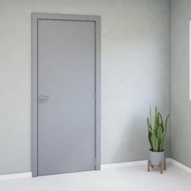 Imagem de Kit Porta de Madeira Completa 213cm X 64cm Batente 12cm Lado Direito Incoportas Cinza TX