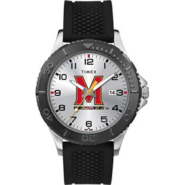 Imagem de Timex Tribute Relógio masculino Gamer 42 mm Quartzo com pulseira de silicone, Maryland Terrapins, One Size Fits Most, Relógio de quartzo
