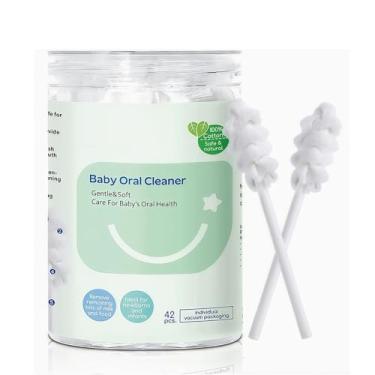 Imagem de Hranio Escova de dentes para bebês de 6 a 12 meses, limpador de língua para recém-nascidos, cotonetes orais, cotonetes de boca descartáveis, limpador de língua para bebês e crianças, recém-nascidos