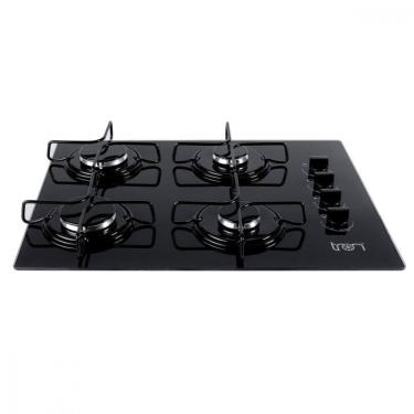 Imagem de Cooktop Vidro A Gás 4 Bocas 60x46 Bivolt Preto Tron Bivolt