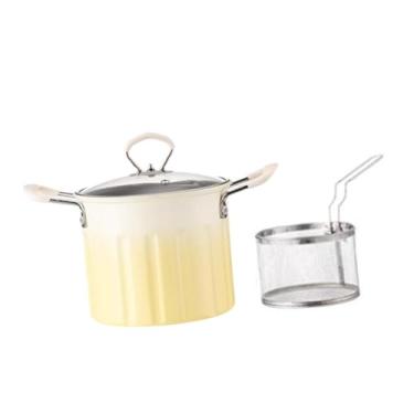 Imagem de Ｂｅｓｇａ Frigideira Deep Frissing com frigideira Basket Sopa Pote de batatas fritas Aquecedores com leite 3L Capacidade para ferver lascas de cebola