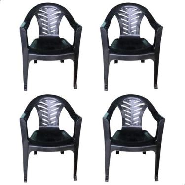 Imagem de Kit 4 Poltrona De Plástico Resistente Área De Lazer 154kg - GERAL