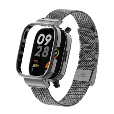 Imagem de T-BLUER Compatível com pulseiras Redmi Watch 3, pulseira de substituição de aço inoxidável, acessórios para relógio inteligente Xiaomi Redmi Watch 3, preta
