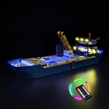 Imagem de LED Light Kit for Lego 60266 City Oceans Exploration Ship, USB Connecting Lighting Set Compatible with Lego 60266(Lights Only, No Lego Models) (Remote Control)