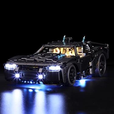 Imagem de YEABRICKS Kit de luz LED para Lego – Technic The Batman Batmobile Building Blocks Model, conjunto de luz LED compatível com Lego 42127 (conjunto Lego não incluído)