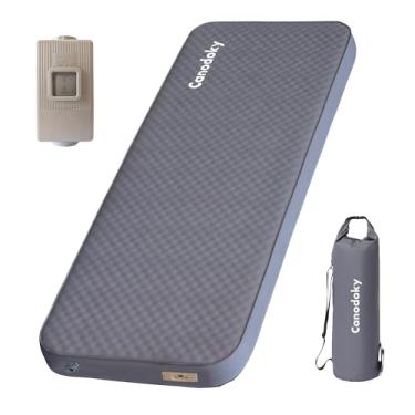 Imagem de Almofada de dormir ultra grossa autoinflável de 10 cm com bomba recarregável 3 em 1, colchão de acampamento de espuma ajustável ao ar, tapete de acampamento resistente 9,5R de enchimento rápido e