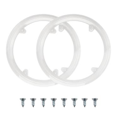 Imagem de Frdhee Protetor de corrente de bicicleta, 2 peças de capa protetora de plástico para roda dentada de bicicleta com 4 furos (branco)