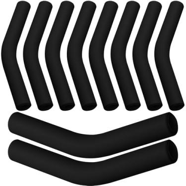 Imagem de HINZIC 10 peças de pontas de silicone de palha de metal de 5/40.6 cm de largura (diâmetro externo de 8 mm) capas de palha de borracha de grau alimentício canudos flexíveis ponta de substituição para