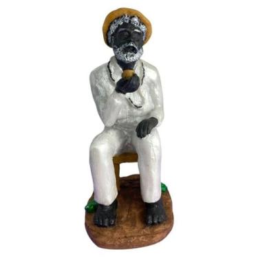 Imagem de Escultura Preto Velho 15 Cm Em Resina - Lua Mística - 100% Original - 