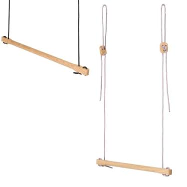 Imagem de Balanço Trapézio de Cumaru para Crianças e Adultos – Alívio da Ansiedade e Diversão Ativa em Casa – Ginástica e Brincadeira Segura com Estilo Natural – Feito à Mão